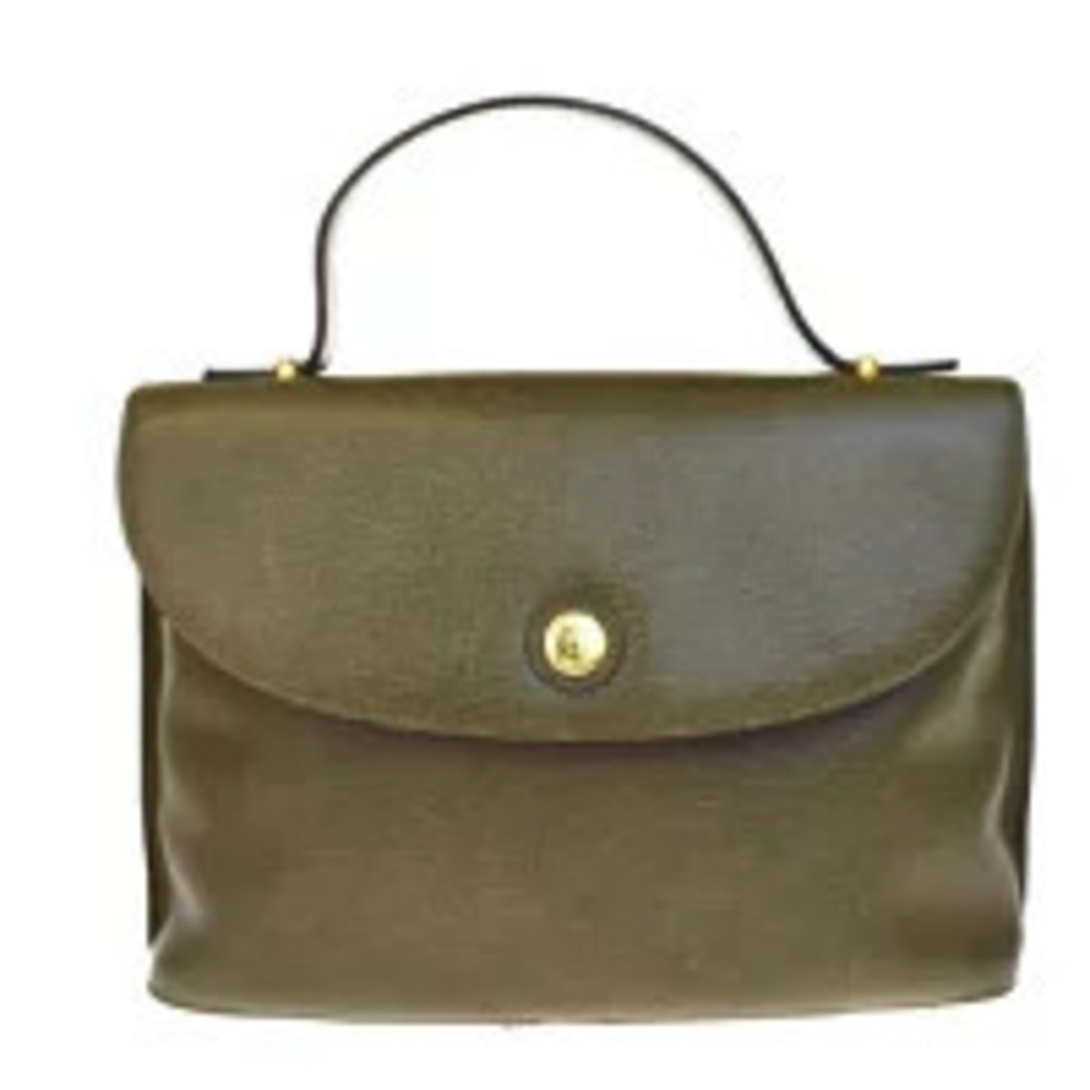 Fendi Zucca Handbag Khaki Green gold leather
